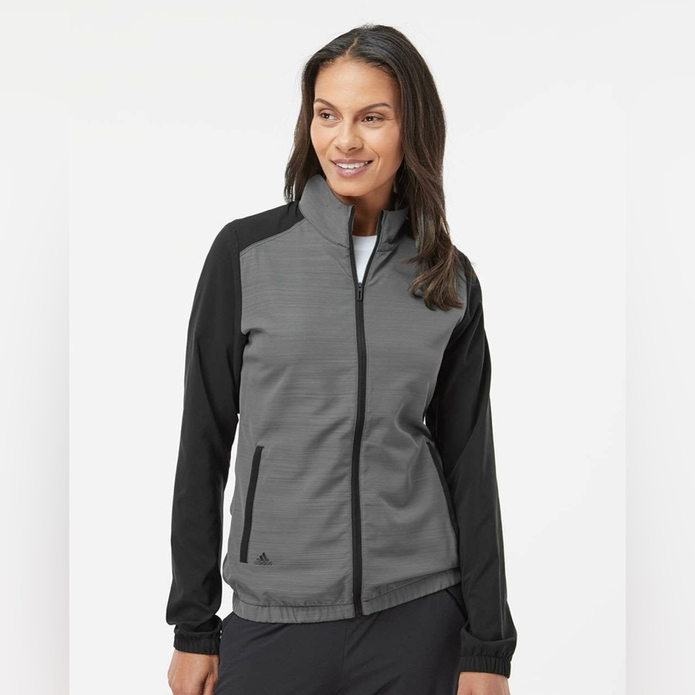 Adidas Women's Heather Block Full-Zip Wind Jacket Size L